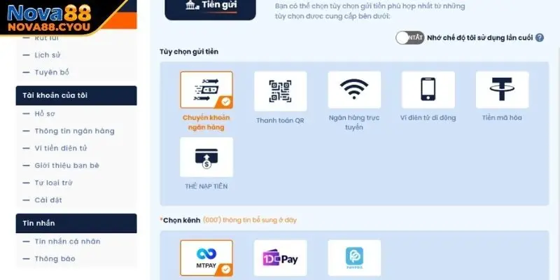 Tổng quan về hướng dẫn nạp tiền nova88